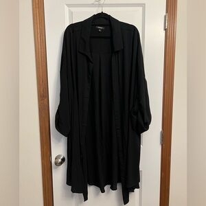 Torrid 5X Long tunic with collar and rolled/cuffed sleeves